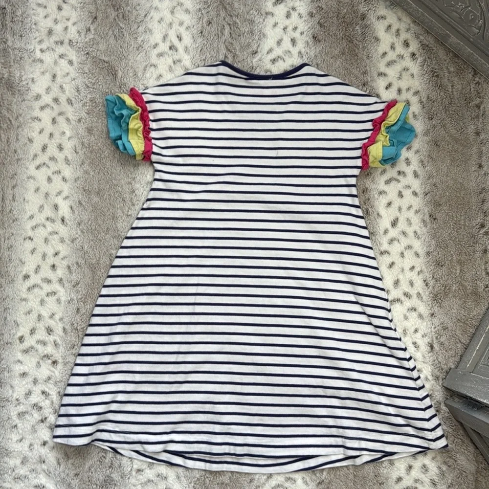 Mini Boden striped rainbow unicorn dress girls size 8 sweet magical girlhoodcore